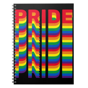 Cuaderno Orgullo lgbt lgbtq queer patrón arcoíris gay negro