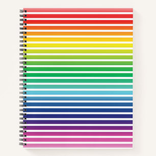 Cuaderno Orgullo lgbtq lgbt rainbow patrón de rayas blanca