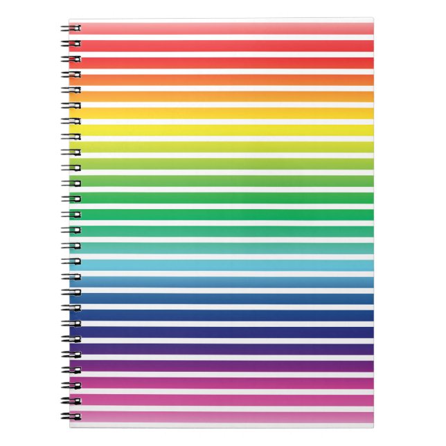 Cuaderno Orgullo lgbtq lgbt rainbow patrón de rayas blancas (Frente)