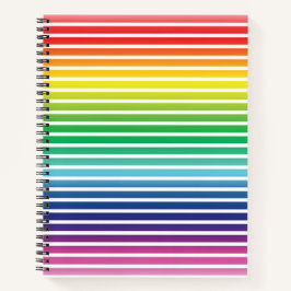 Cuaderno Orgullo lgbtq lgbt rainbow patrón de rayas blancas