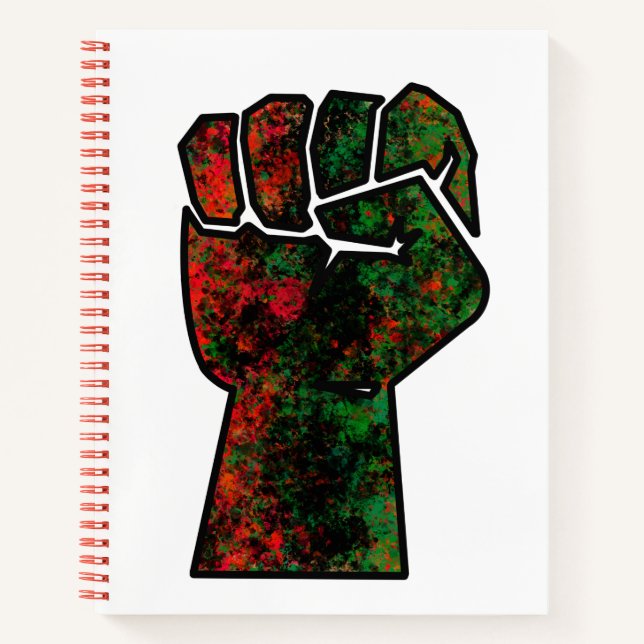Cuaderno orgullo negro puño rojo verde panafricana unidad d (Anverso)