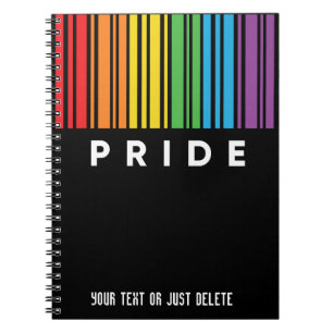 Cuaderno Orgullo personalizable código de barras arcoiris L