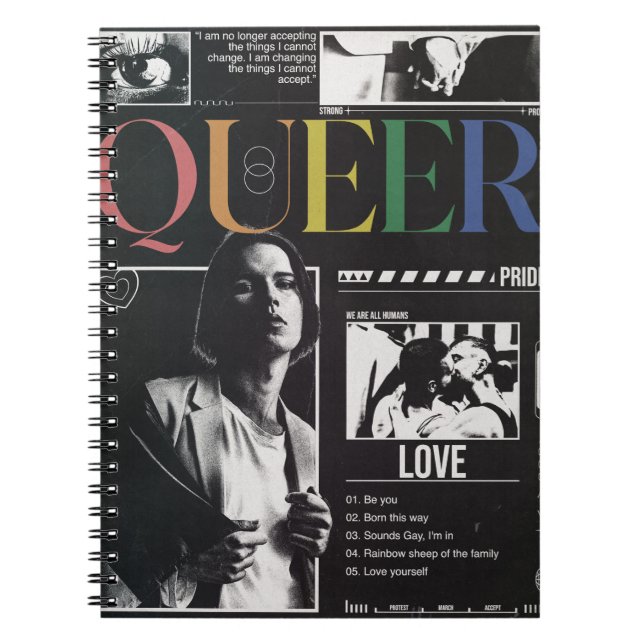 Cuaderno Orgullo queer LGBTQ+ brutalismo moderno (Frente)