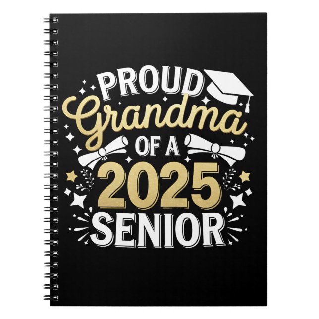 Cuaderno Orgullosa Abuela De Graduación Dorada En 2025 (Frente)