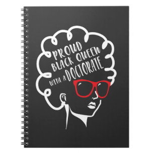 Cuaderno Orgullosa licenciatura en doctorado de Reina Negra