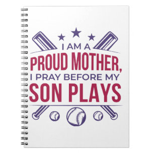 Cuaderno Orgullosa Madre De Béisbol Que Rezo Antes De Jugar