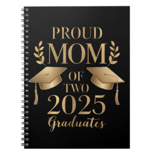 Cuaderno Orgullosa madre de dos gemelos graduados de 2025