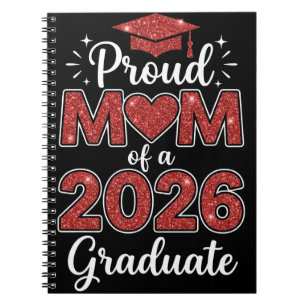 Cuaderno Orgullosa madre de un graduado de 2026 Clase de gr