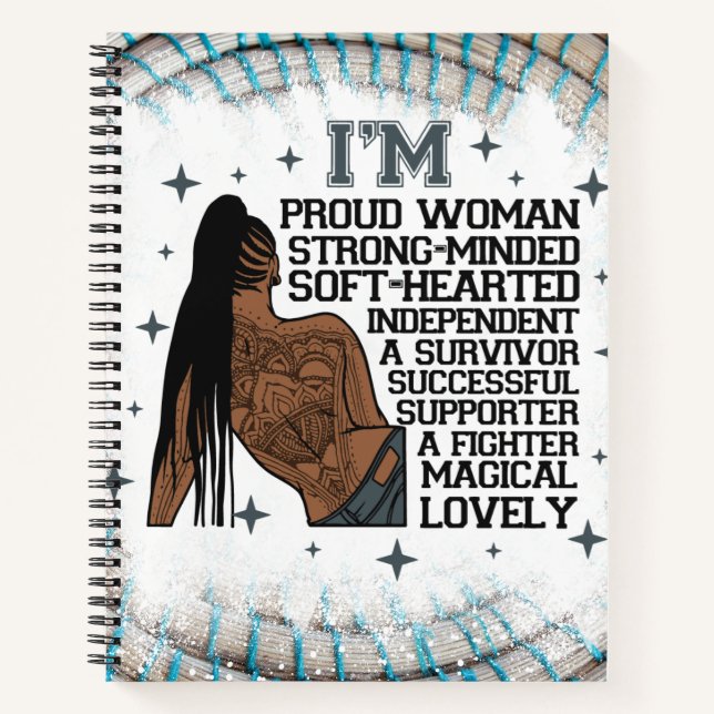 Cuaderno Orgullosa Mujer Negra Reina Melanin Sista Shopp (Anverso)