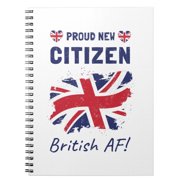 Cuaderno Orgullosa nueva ciudadana británica, ceremonia de  (Frente)