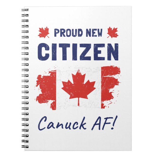 Cuaderno Orgullosa nueva ciudadana canadiense, ceremonia de (Frente)