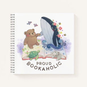 Cuaderno Orgulloso adicto a los libros: Ilustración de la m