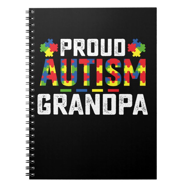Cuaderno Orgulloso autismo Abuelo Conciencia Familia Autist (Frente)