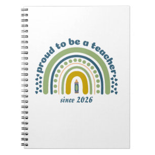 Cuaderno Orgulloso De Ser Un Maestro Retro Azul Verde