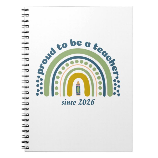Cuaderno Orgulloso De Ser Un Maestro Retro Azul Verde (Frente)