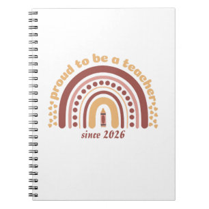 Cuaderno Orgulloso De Ser Un Maestro Retro Marrón Naranja