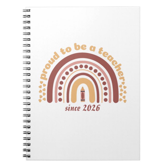Cuaderno Orgulloso De Ser Un Maestro Retro Marrón Naranja (Frente)