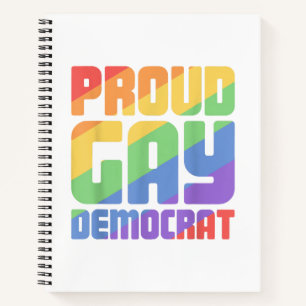 Cuaderno Orgulloso Demócrata Gay Divertido LGBT