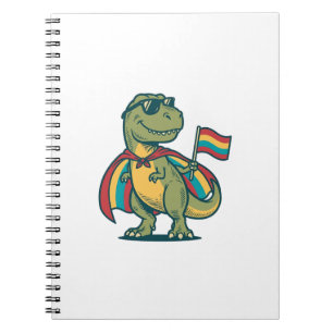Cuaderno Orgulloso Diseño de Camiseta de Dinosaurio Vectori