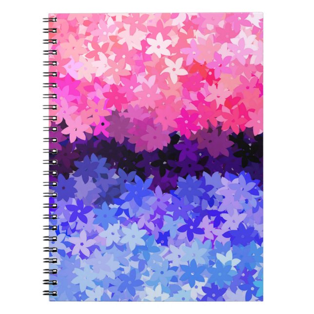 Cuaderno Orgulloso Floral Retro Quirky Boho Omnisexual (Frente)