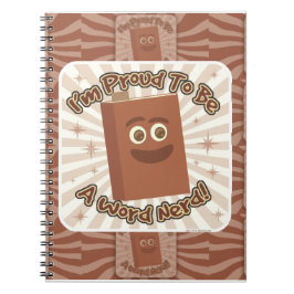 Cuaderno Orgulloso lema de diversión del patrón de nerd de