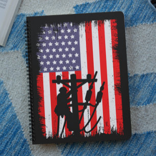 Cuaderno Orgulloso liniero americano Trabajador utilitario