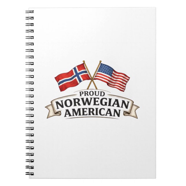 Cuaderno Orgulloso Noruego Americano (Frente)