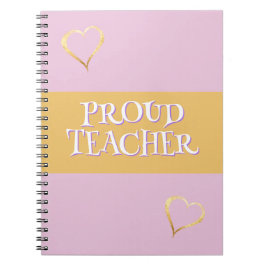 Cuaderno Orgulloso profesor Personalizado Rosa