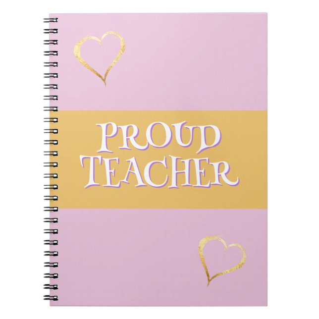 Cuaderno Orgulloso profesor Personalizado Rosa (Frente)