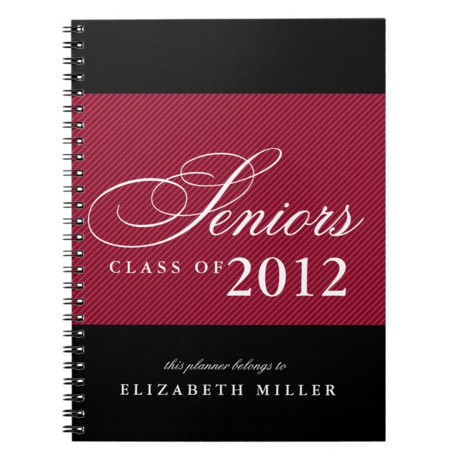 Cuaderno Orgullosos mayores rayas azul marino blanco año de (Frente)