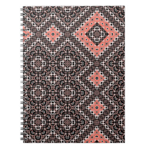 Cuaderno Oriental, árabe, adorno, marrón, rojo, étnico,