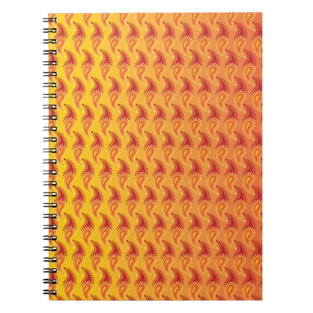 Cuaderno Oriental Orange Twin flame Persian Paisley Pattern (Frente)