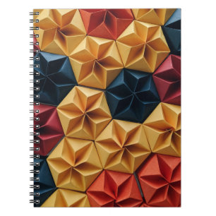 Cuaderno origami de flores rojo, amarillo y azul