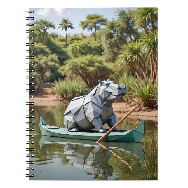Cuaderno Origami Hippo On a Canoe (Frente)