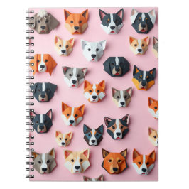 Cuaderno Origami pink Dog patterned - back to school