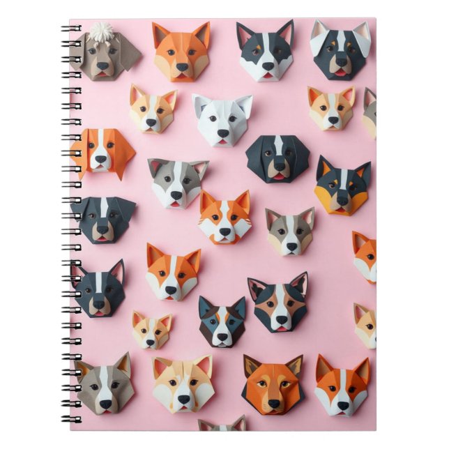 Cuaderno Origami pink Dog patterned - back to school (Frente)