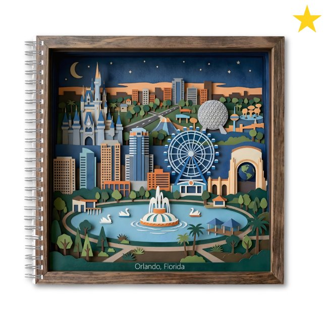 Cuaderno Orlando Florida America Layered Paper Art Diorama (Subido por el creador)