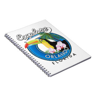 Cuaderno Orlando Florida Explora logotipo retro.