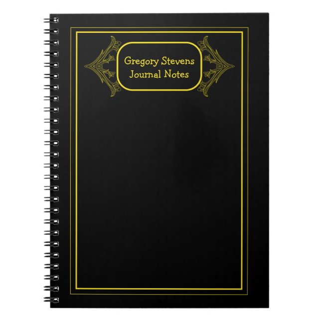 Cuaderno Ornamental dorado enmarcado (Frente)