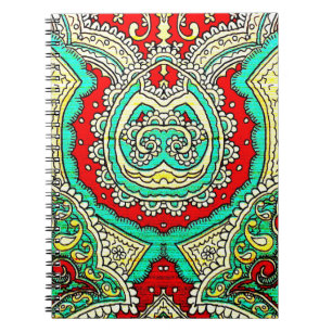 Cuaderno Ornamento arabesco neón: estilo años 80.