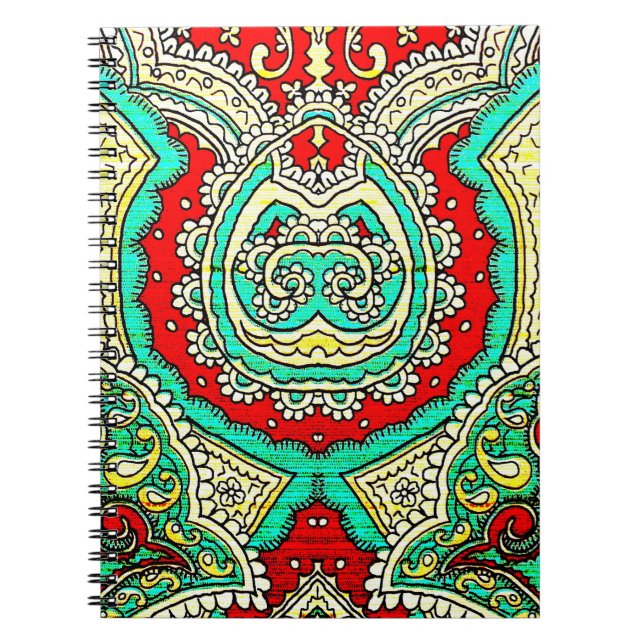 Cuaderno Ornamento arabesco neón: estilo años 80. (Frente)