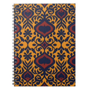 Cuaderno Ornamento de folclore geométrico Ikat. damasco ori