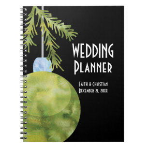 Cuaderno Ornamento de Navidad Verde, planificador de bodas