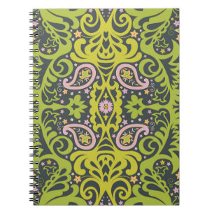 Cuaderno ornamento de paisajes orientales; flujo sin costur