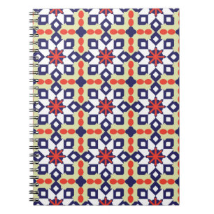 Cuaderno Ornamento de patrón clásico,Patrón geométrico sin