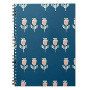 Cuaderno Ornamento étnico sin fisuras con flores decorativa