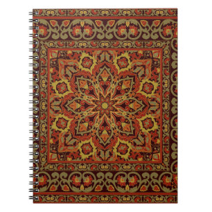 Cuaderno Ornamento floral oriental con marco. Patrón con