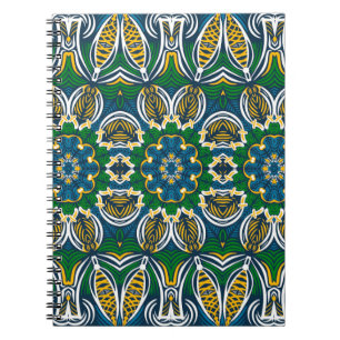 Cuaderno Ornamento floral tradicional, patrón sin fisuras c