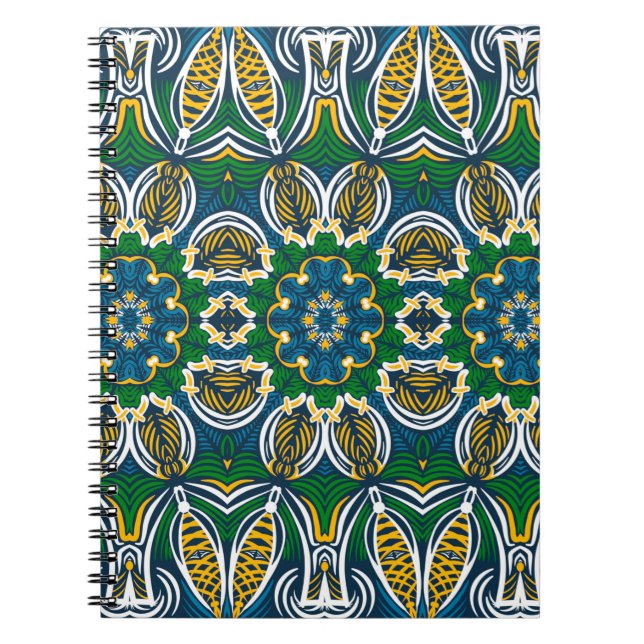 Cuaderno Ornamento floral tradicional, patrón sin fisuras c (Frente)