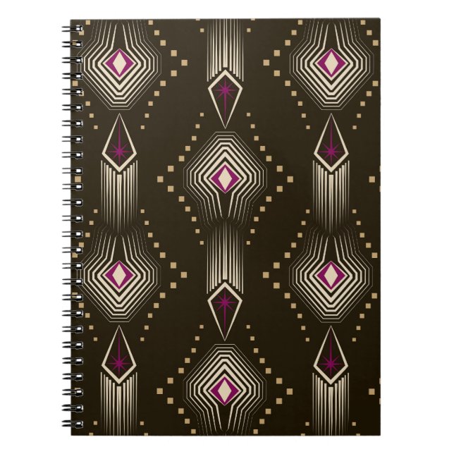 Cuaderno Ornamento geométrico del Art Deco Antiguo (Frente)